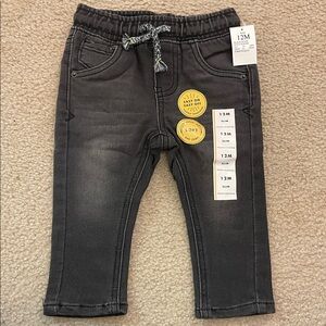 Cat & Jack Dark Gray Kids Jeans with Patterned Drawstring